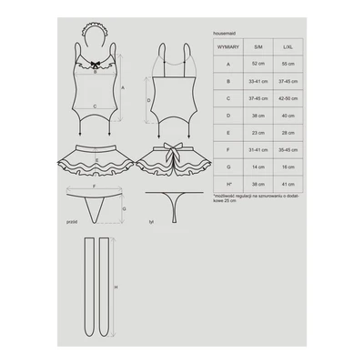 Čipkasti kostim kućne pomoćnice L/XL veličine OBSES00686