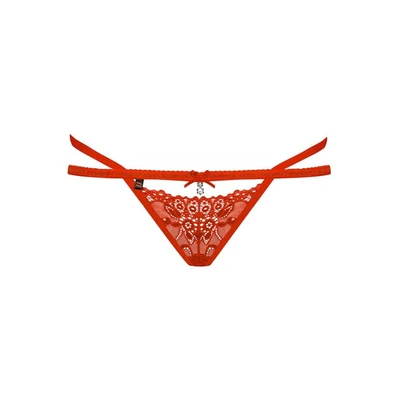 Crvene čipkaste tanga gaćice S/M veličine OBSES00166