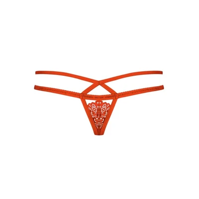 Crvene čipkaste tanga gaćice S/M veličine OBSES00166