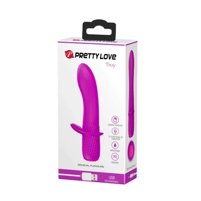 Ljubičasti vibrator sa masažerom klitorisa DEBRA01137