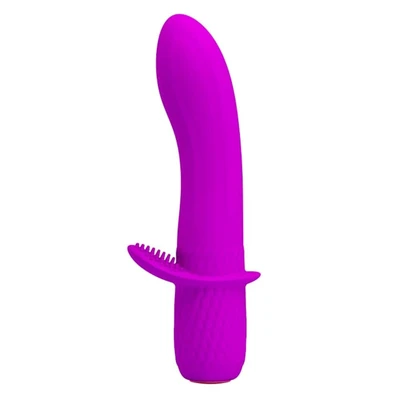 Ljubičasti vibrator sa masažerom klitorisa DEBRA01137