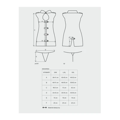 Perverzni kostim stjuardese S/M veličine OBSES00849