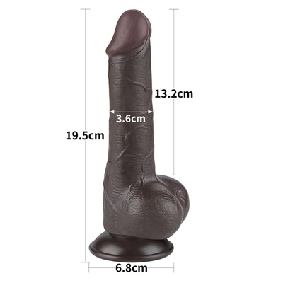 Realistični crni dildo sa pomerivom kožicom 19cm LVTOY00741