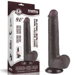 Realistični crni dildo sa pomerivom kožicom 23cm LVTOY00748