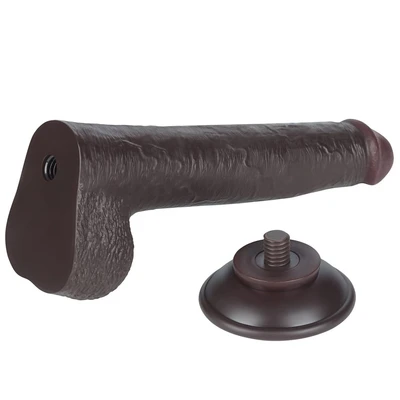 Realistični crni dildo sa pomerivom kožicom 23cm LVTOY00748
