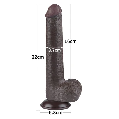 Realistični crni dildo sa pomerivom kožicom 23cm LVTOY00748