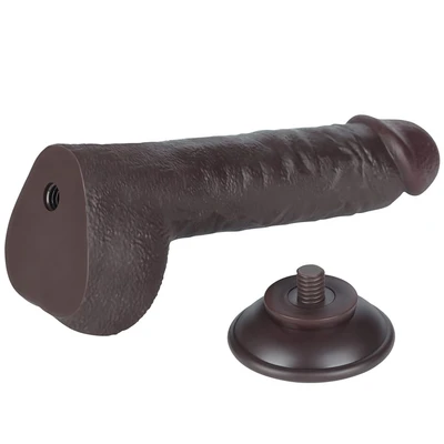 Realistični crni dildo sa pomerivom kožicom 24cm LVTOY00749