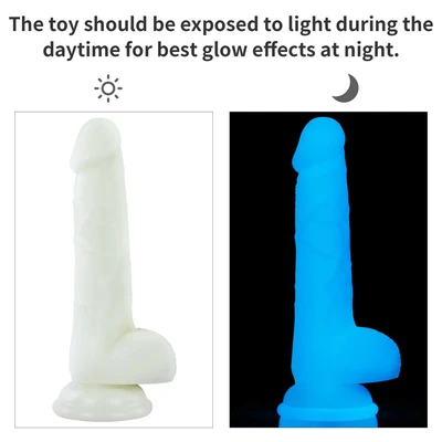 Realistični fluorescentni dildo 18cm LVTOY00688