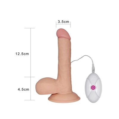 Realistični vibro dildo 17cm sa vakuum postoljem LVTOY00148