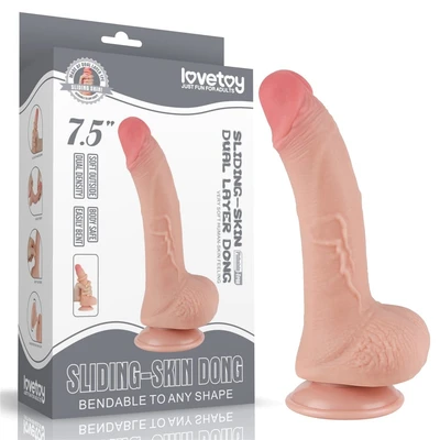 Realistični zakrivljeni penis dildo u boji kože 19cm LVTOY00718