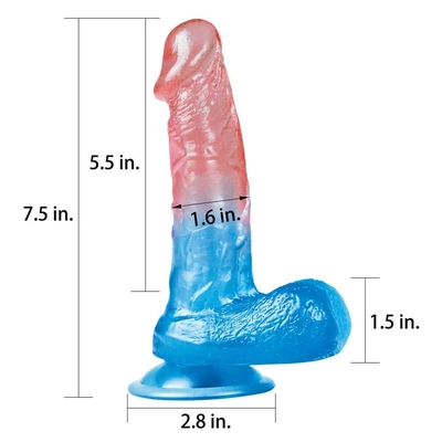 Šareni realistični dildo 19cm LVTOY00415