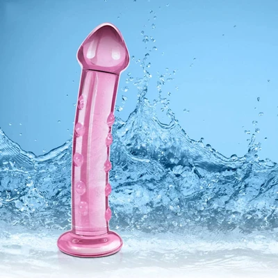 Stakleni pink analni dildo 17cm LVTOY00238