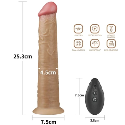 Veliki realistični vibro dildo 25cm sa vakuum postoljem LVTOY00544