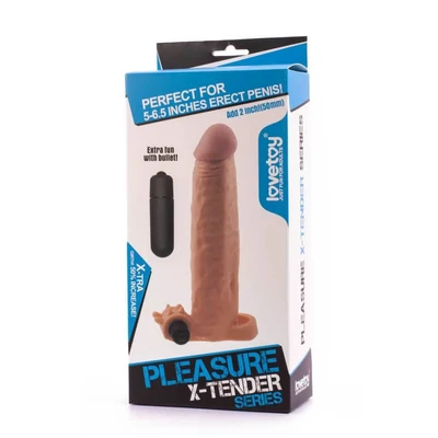 Vibrirajuća navlaka za penis u boji kože 19cm LVTOY00057