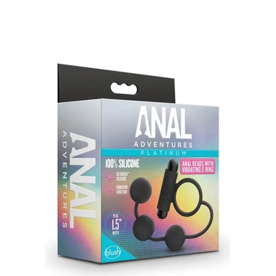 Vibrirajući penis prsten sa analnim kuglicama BLUSH01275