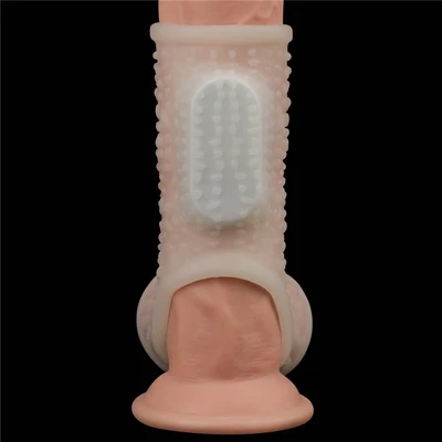 Vibrirajući penis prsten za testise i koren penisa 13cm beli LVTOY00640