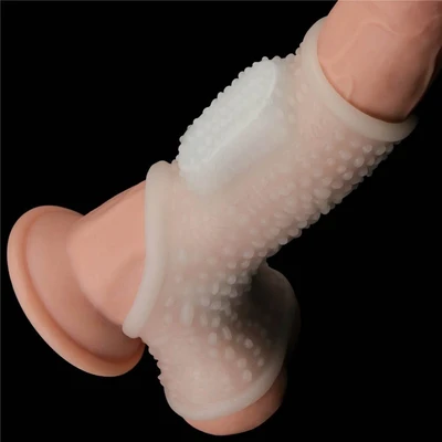 Vibrirajući penis prsten za testise i koren penisa 13cm beli LVTOY00640