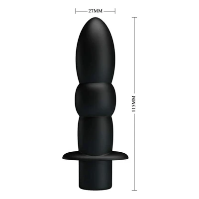 Vibro analni dildo 11cm crni DEBRA01350