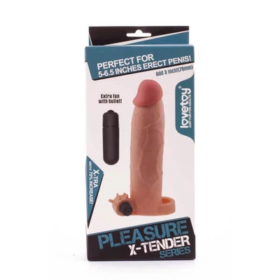 Vibro navlaka za penis u boji kože 20cm LVTOY00059