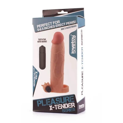 Vibro navlaka za penis u boji kože 20cm LVTOY00059